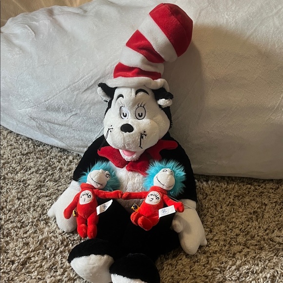 Build a Bear Dr Seuss Cat in the Hat thing 1 thing 2 Plush - Picture 1 of 8